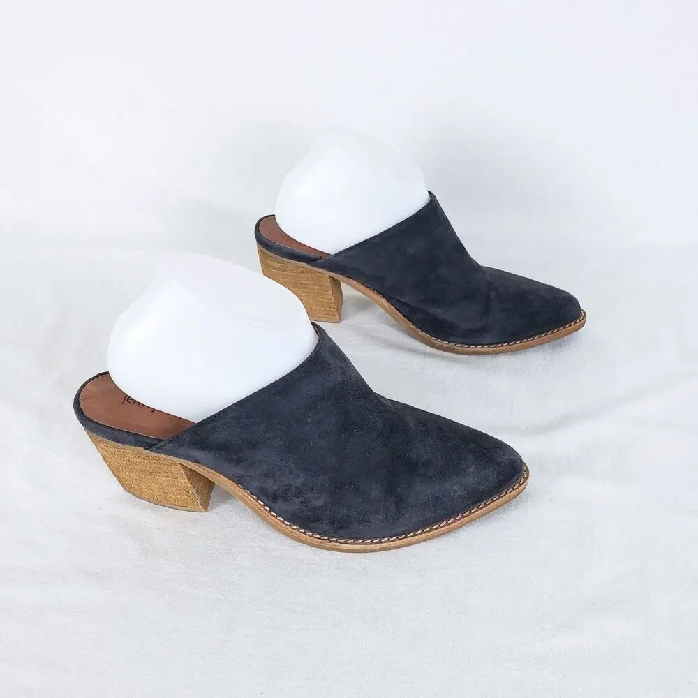 Jeffrey Campbell Artisan Western Minimalist Suede Mules Womens 9 Gray Neutral